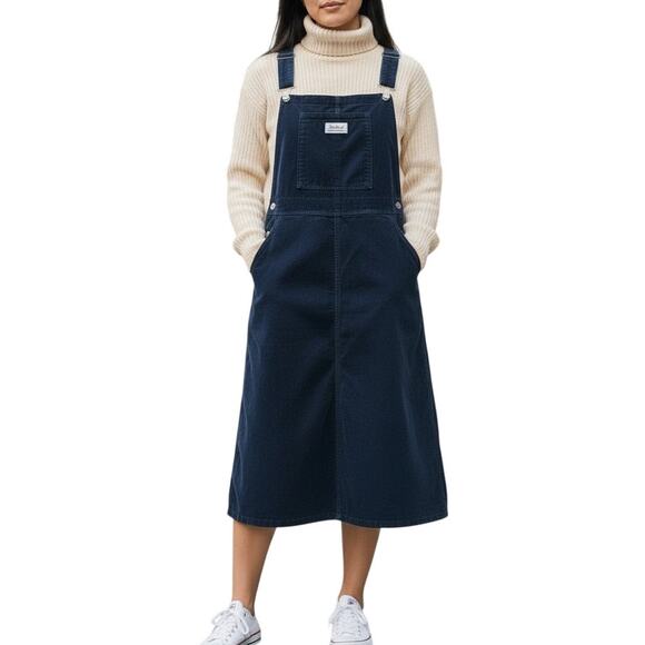 Madewell Dresses & Skirts - Vintage Madewell Blue Corduroy Overall Dress Womens Sz XS 80s Skater Cottage